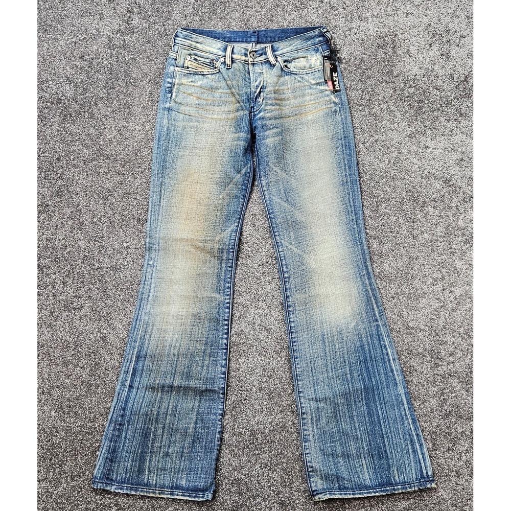 NWT Diesel Daze Jeans Women's 29x32 Blue Washed Bootcut Low Rise Made in Italy